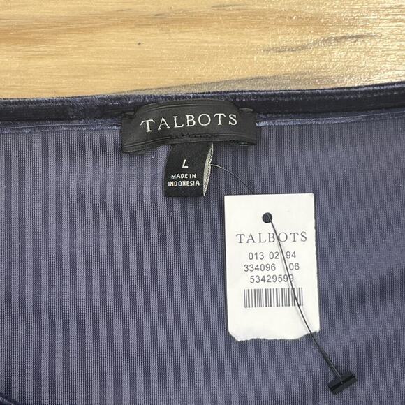 Talbots Velvet Whimsygoth Bell Sleeve Tunic Top Size Large Blue Witchy Fairygoth - Picture 6 of 9